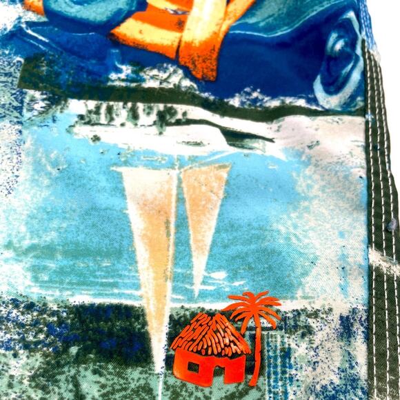 Men’s Swim Trunks Tropical Hawaiian Palm Trees Tiki Caribbean Joe’s Size L Large - Picture 3 of 12